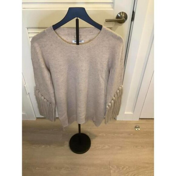 Sweaters - Max&Moi Tan Camel Cashmere Blend Crew Neck Sweater Mink Fur Long Sleeve XS